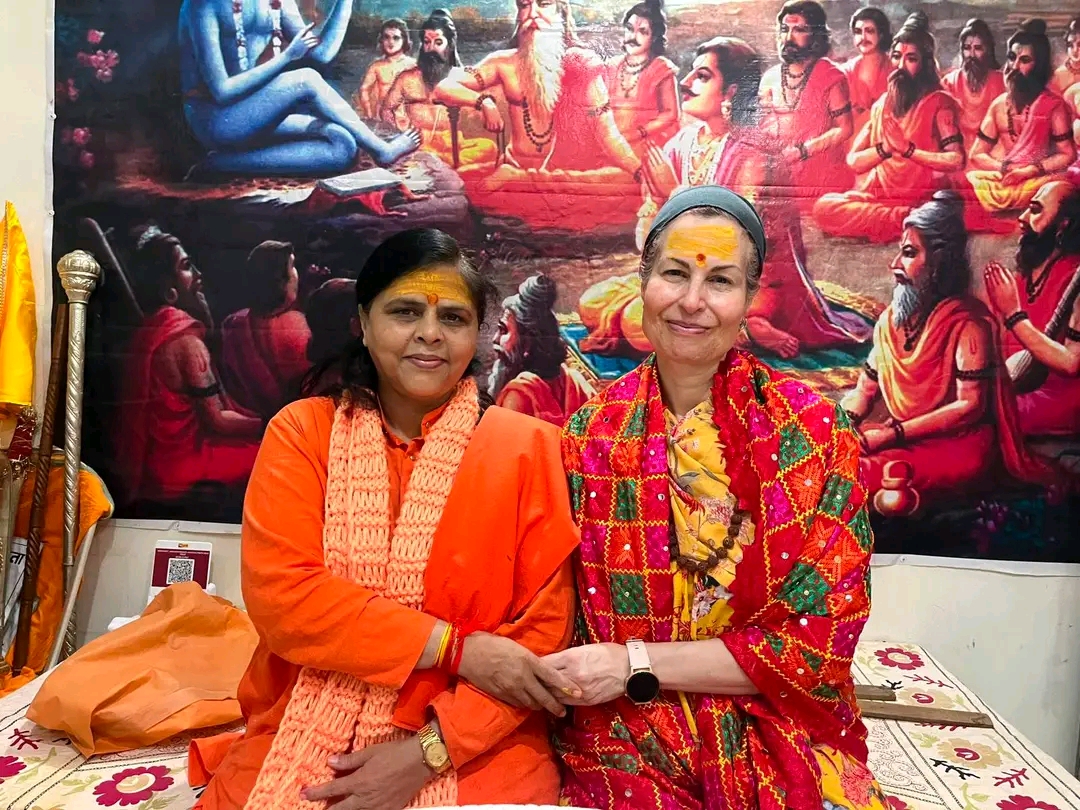 With Devotee at Ashram
